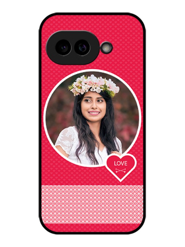 Custom Pixel 9A 5G Custom Glass Phone Case - Pink Color Pattern Design