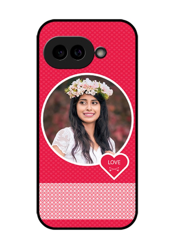 Pixel 9A 5G Custom Glass Phone Case - Pink Color Pattern Design
