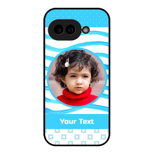Pixel 9A 5G Custom Glass Phone Case - Simple Blue Case Design