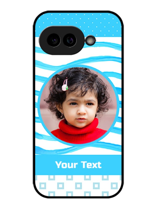 Custom Pixel 9A 5G Custom Glass Phone Case - Simple Blue Case Design