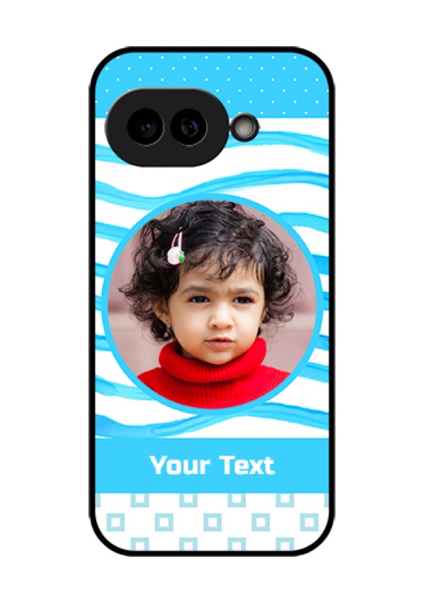 Pixel 9A 5G Custom Glass Phone Case - Simple Blue Case Design