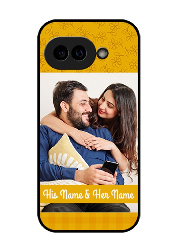 Pixel 9A 5G Custom Glass Phone Case - Yellow Floral Design