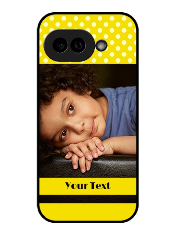 Custom Pixel 9A 5G Custom Glass Phone Case - Bright Yellow Case Design
