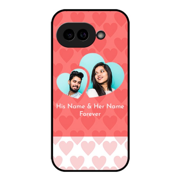 Pixel 9A 5G Custom Glass Phone Case - Couple Pic Upload Design