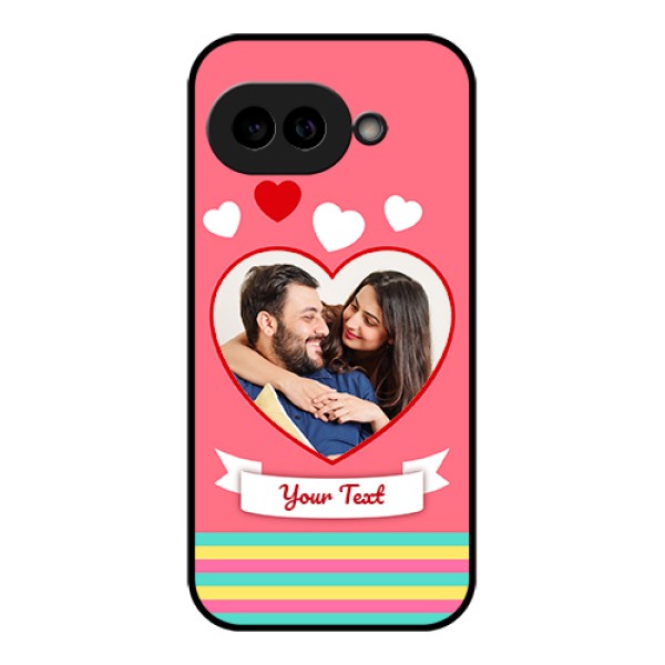 Pixel 9A 5G Custom Glass Phone Case - Love Shapes Doodle Design