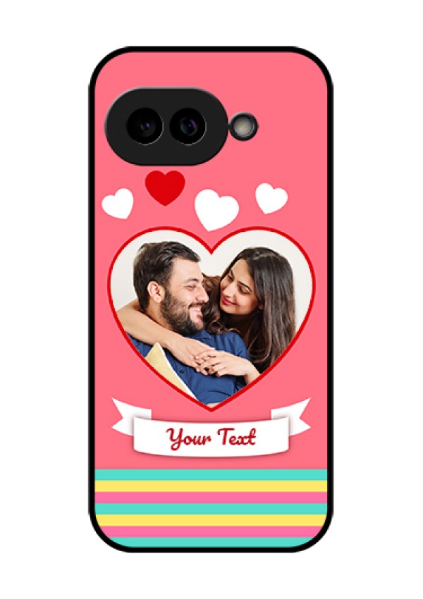 Pixel 9A 5G Custom Glass Phone Case - Love Shapes Doodle Design