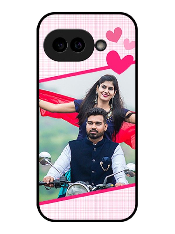 Custom Pixel 9A 5G Custom Glass Phone Case - Love Shape Heart Design