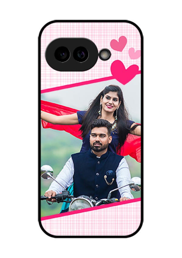 Pixel 9A 5G Custom Glass Phone Case - Love Shape Heart Design