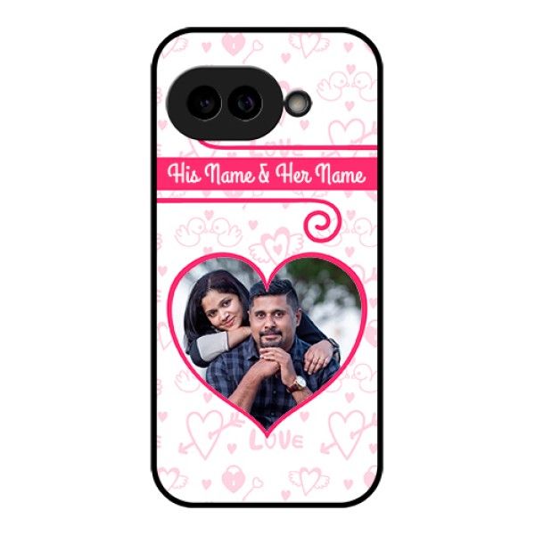 Pixel 9A 5G Custom Glass Phone Case - Heart Shape Love Design