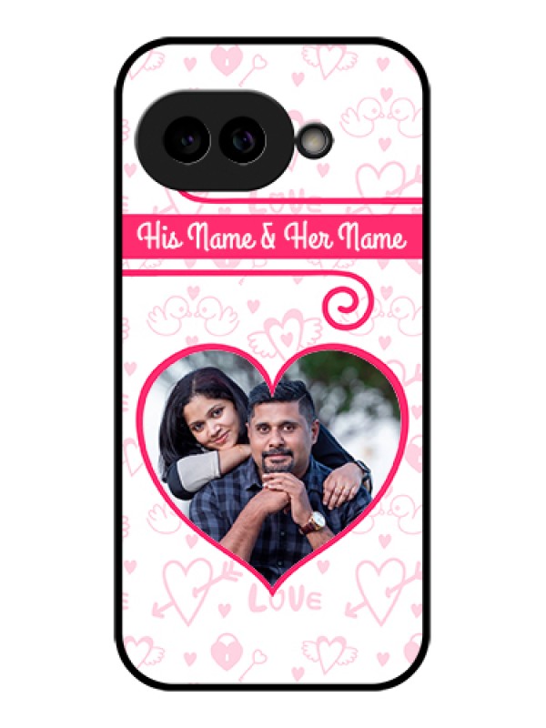 Custom Pixel 9A 5G Custom Glass Phone Case - Heart Shape Love Design