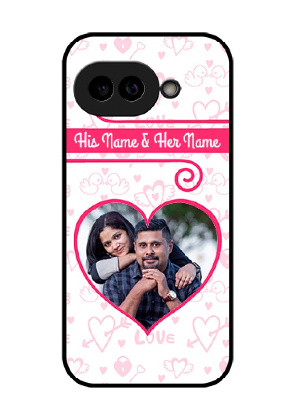 Pixel 9A 5G Custom Glass Phone Case - Heart Shape Love Design