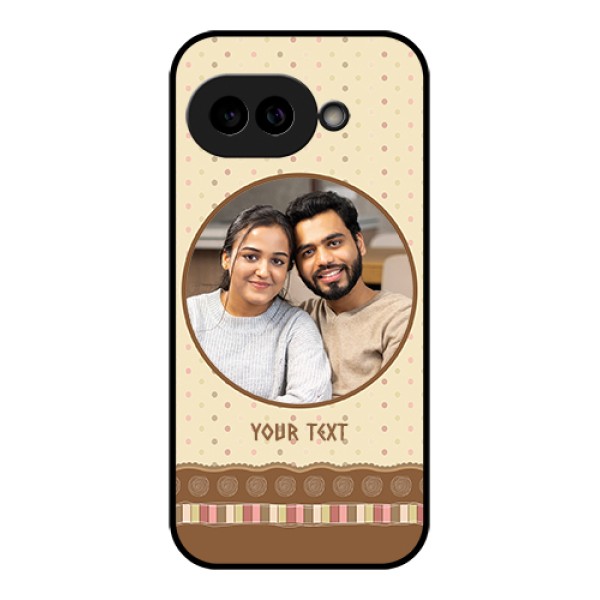 Pixel 9A 5G Custom Glass Phone Case - Brown Dotted Mobile Case Design