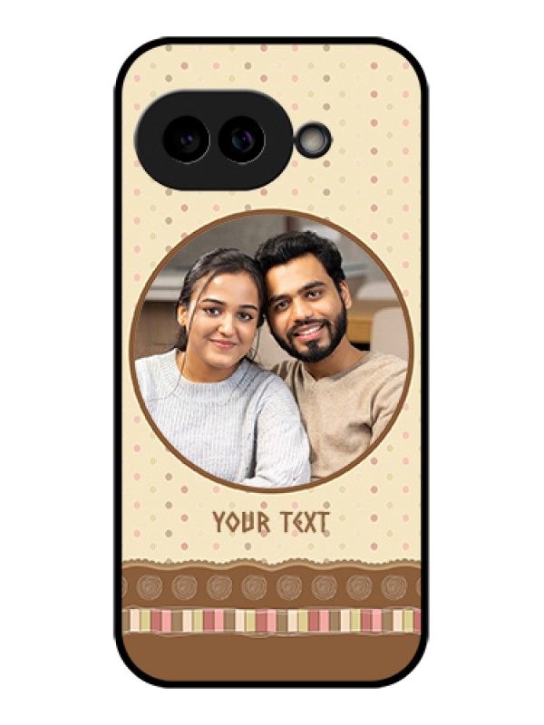 Custom Pixel 9A 5G Custom Glass Phone Case - Brown Dotted Mobile Case Design