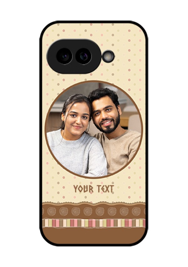 Pixel 9A 5G Custom Glass Phone Case - Brown Dotted Mobile Case Design
