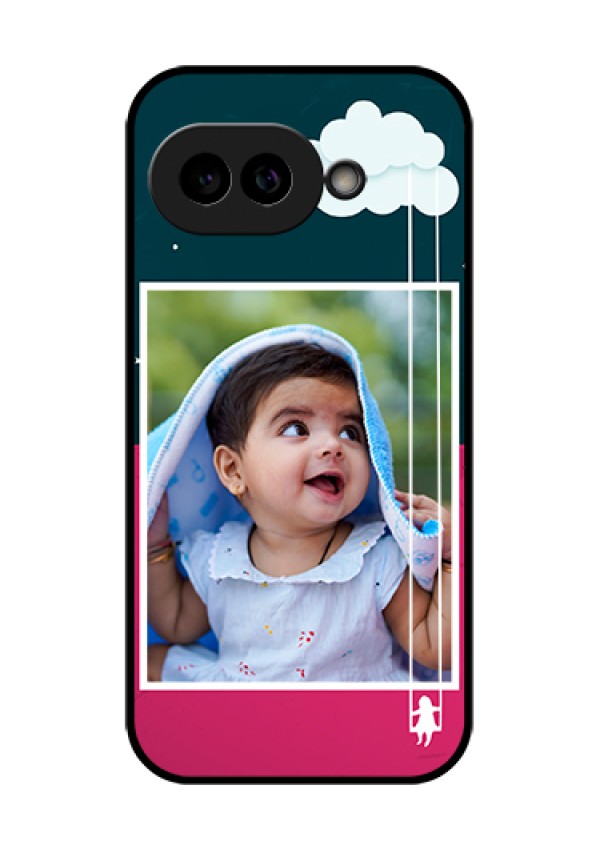 Pixel 9A 5G Custom Glass Phone Case - Cute Girl With Cloud Design
