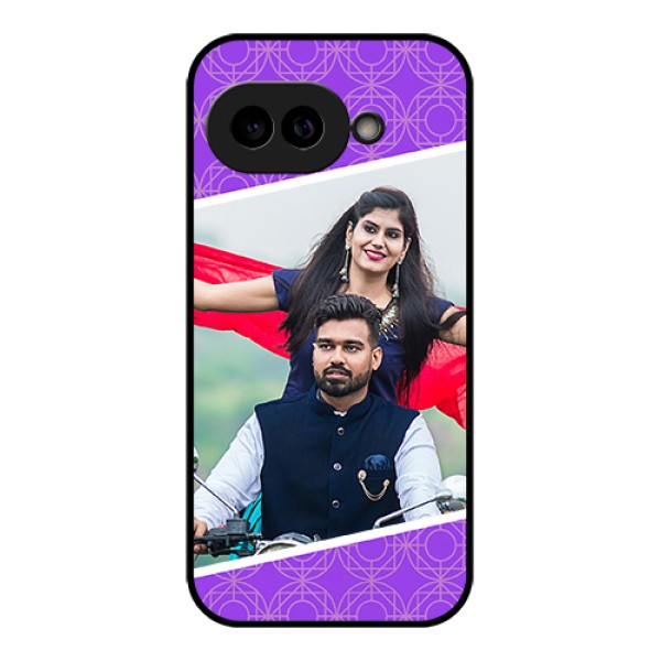 Pixel 9A 5G Custom Glass Phone Case - Violet Color Pattern Design