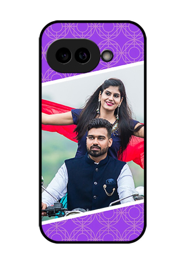 Pixel 9A 5G Custom Glass Phone Case - Violet Color Pattern Design
