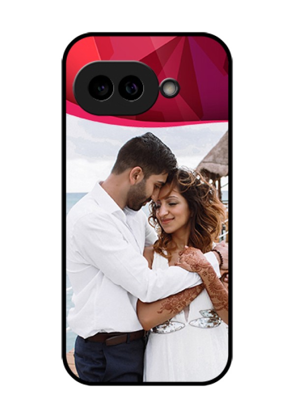 Pixel 9A 5G Custom Glass Phone Case - Red Abstract Design