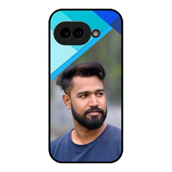 Pixel 9A 5G Custom Glass Phone Case - Blue Pattern Design