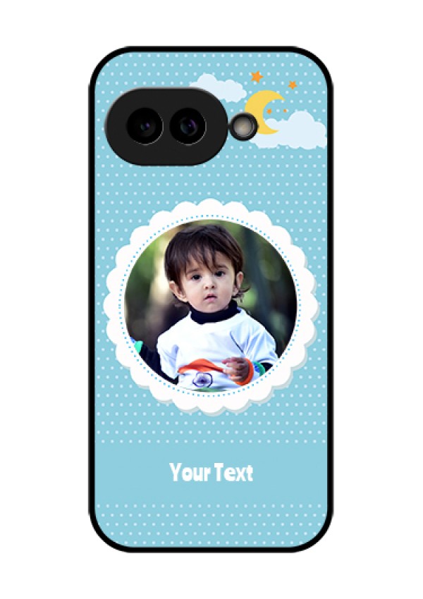 Pixel 9A 5G Custom Glass Phone Case - Violet Pattern Design