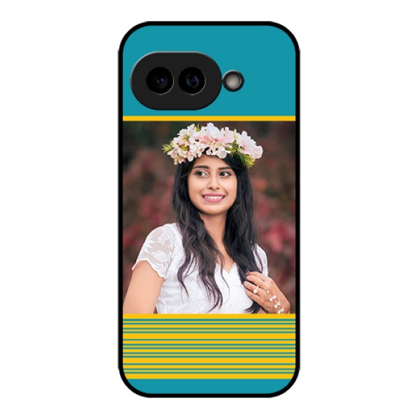 Pixel 9A 5G Custom Glass Phone Case - Yellow & Blue Design
