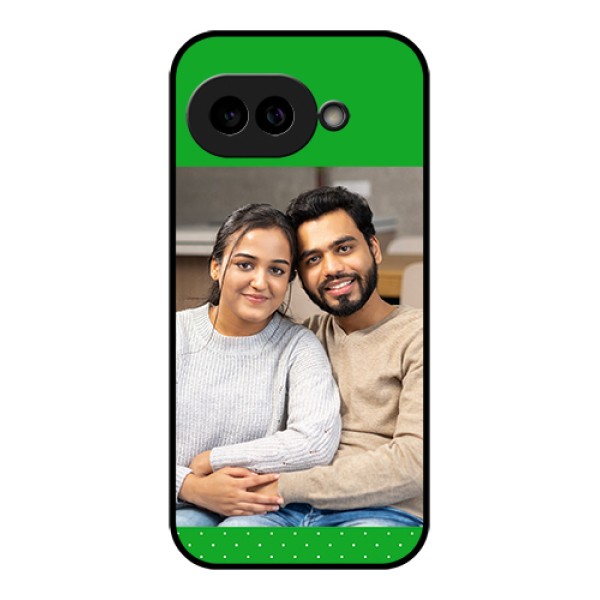 Pixel 9A 5G Custom Glass Phone Case - Green Pattern Design