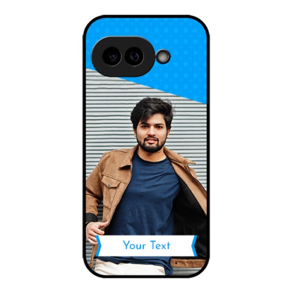Pixel 9A 5G Custom Glass Phone Case - Simple Blue Color Design