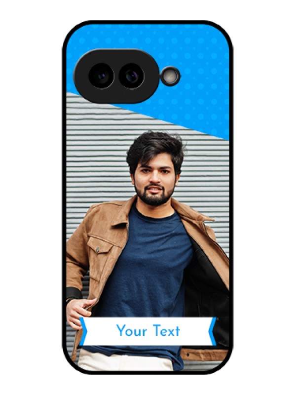 Custom Pixel 9A 5G Custom Glass Phone Case - Simple Blue Color Design