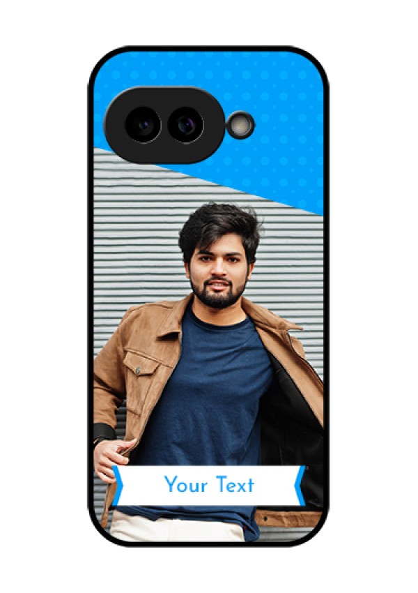 Pixel 9A 5G Custom Glass Phone Case - Simple Blue Color Design