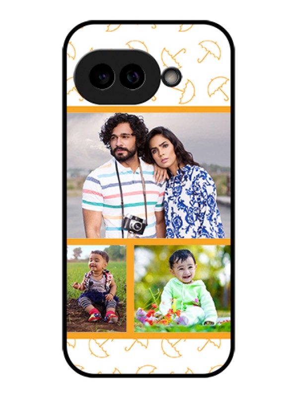 Custom Pixel 9A 5G Custom Glass Phone Case - Yellow Pattern Design