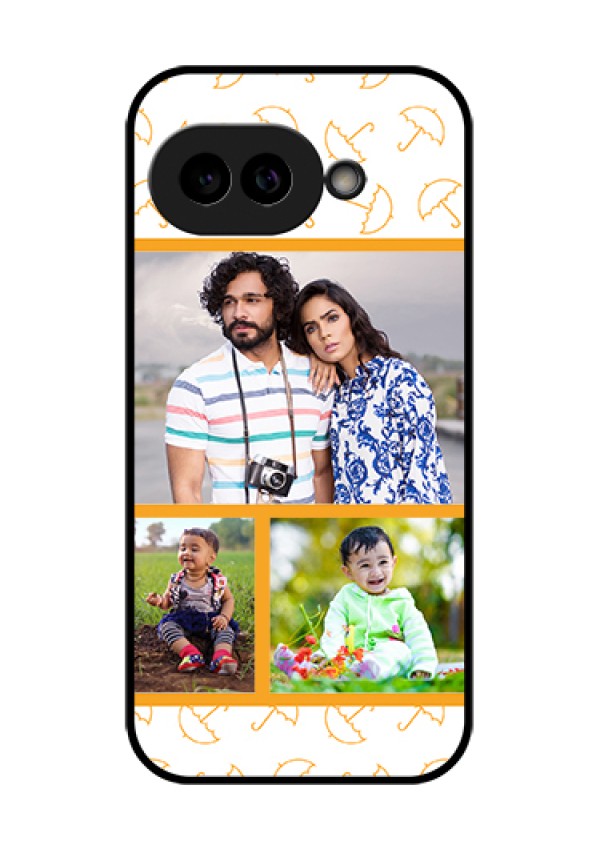 Pixel 9A 5G Custom Glass Phone Case - Yellow Pattern Design