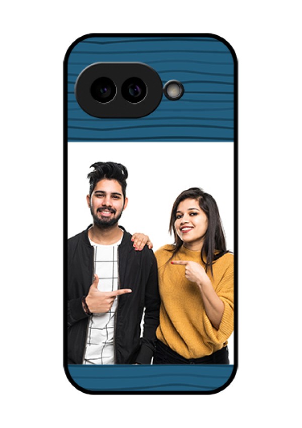 Pixel 9A 5G Custom Glass Phone Case - Blue Pattern Cover Design