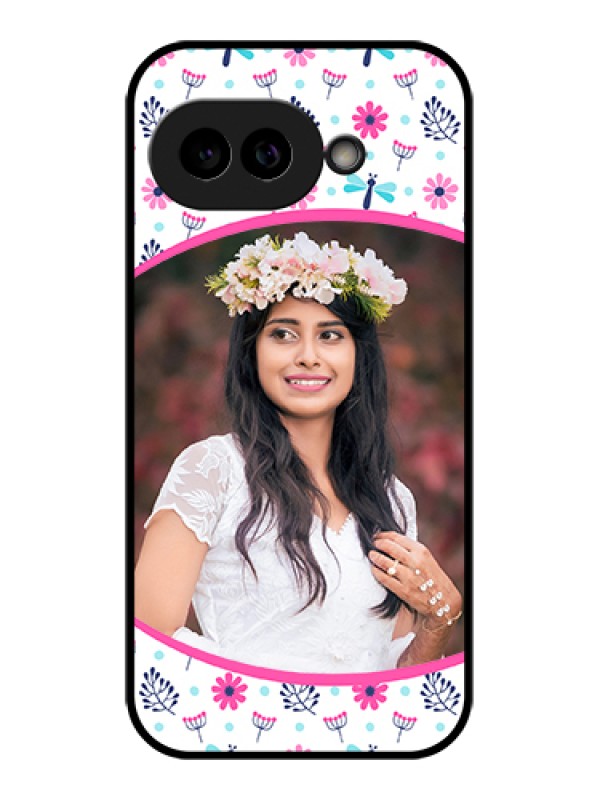 Custom Pixel 9A 5G Custom Glass Phone Case - Colorful Flower Design