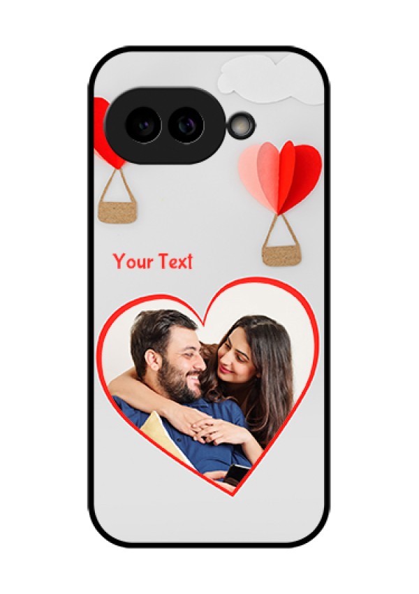 Pixel 9A 5G Custom Glass Phone Case - Parachute Love Design