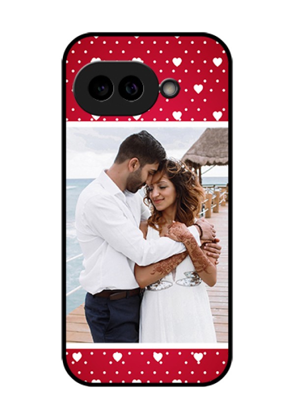 Pixel 9A 5G Custom Glass Phone Case - Hearts Mobile Case Design