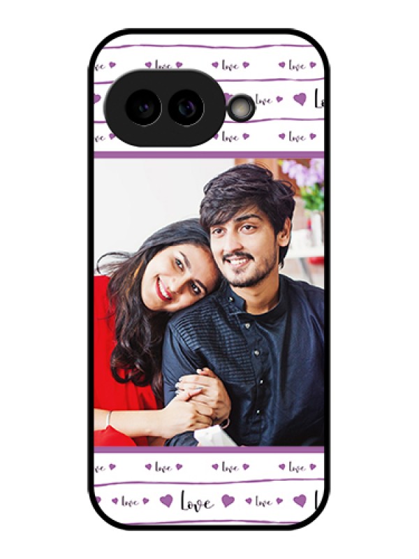 Custom Pixel 9A 5G Custom Glass Phone Case - Couples Heart Design