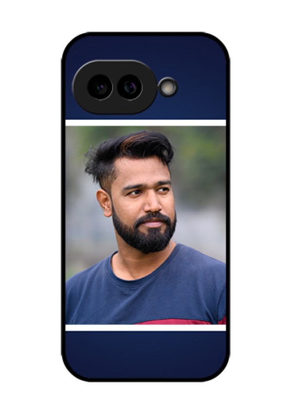 Pixel 9A 5G Custom Glass Phone Case - Simple Royal Blue Design