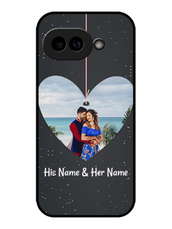 Custom Pixel 9A 5G Custom Glass Phone Case - Hanging Heart Design