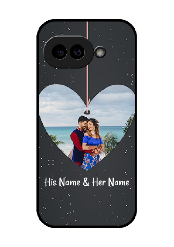 Pixel 9A 5G Custom Glass Phone Case - Hanging Heart Design