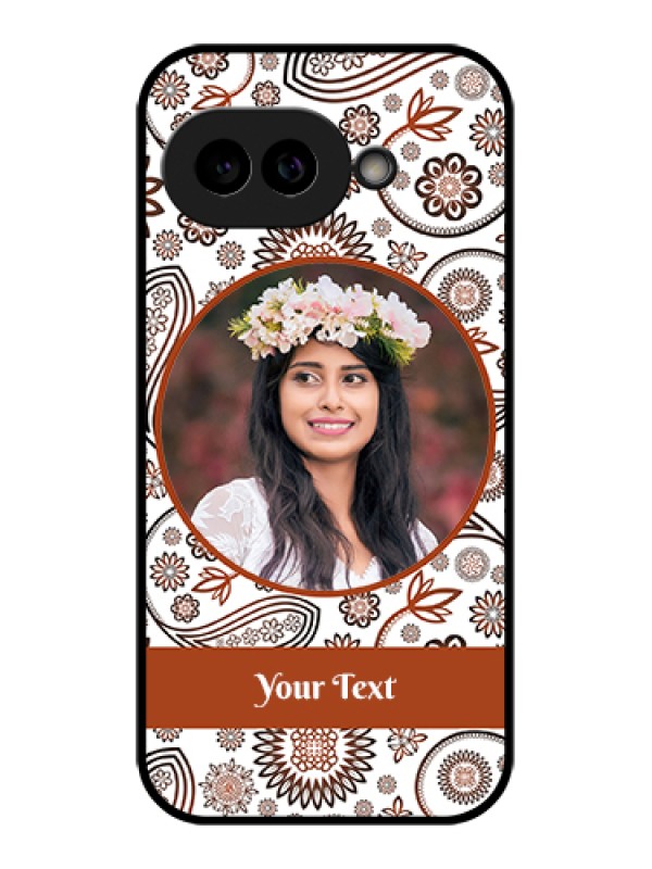 Custom Pixel 9A 5G Custom Glass Phone Case - Abstract Flower Design