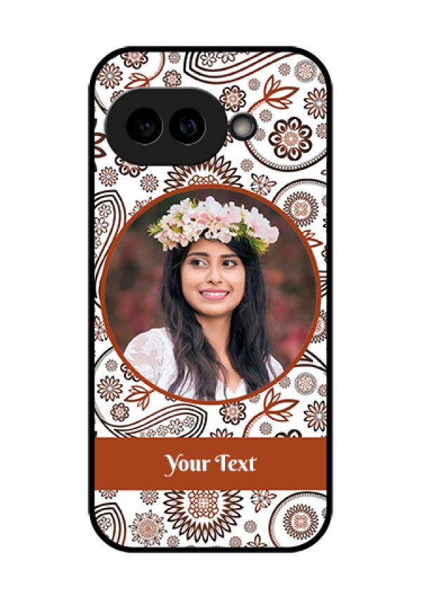 Pixel 9A 5G Custom Glass Phone Case - Abstract Flower Design