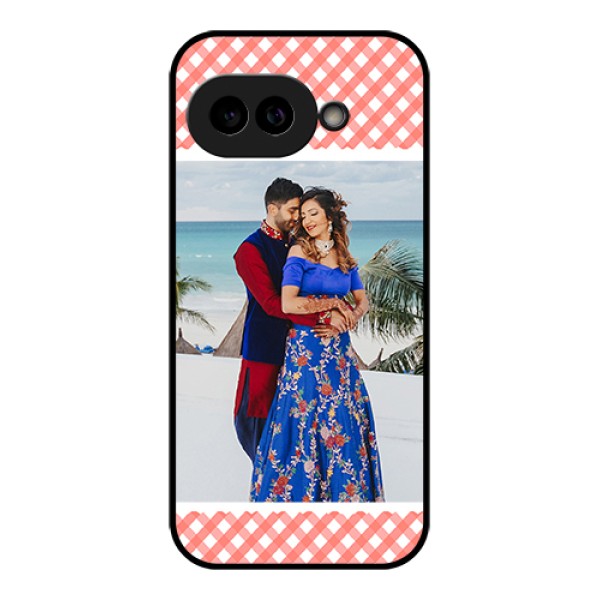 Pixel 9A 5G Custom Glass Phone Case - Pink Pattern Design