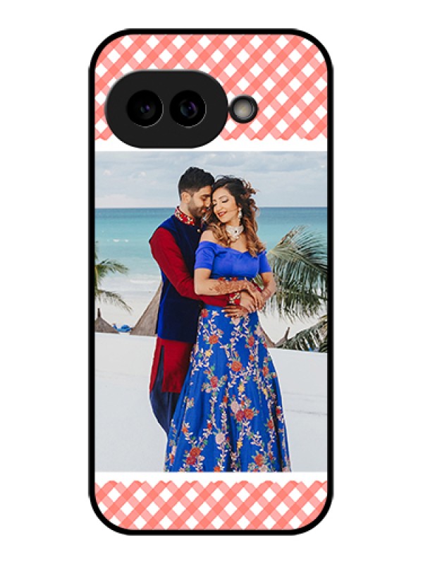 Custom Pixel 9A 5G Custom Glass Phone Case - Pink Pattern Design