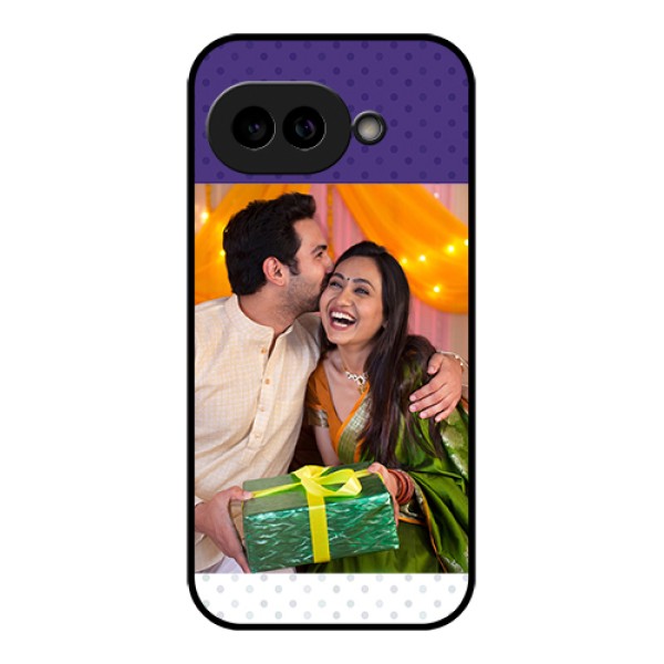Pixel 9A 5G Custom Glass Phone Case - Violet Colored Pattern Design