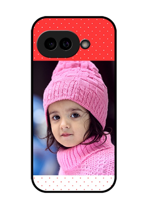 Pixel 9A 5G Custom Glass Phone Case - Red Pattern Design