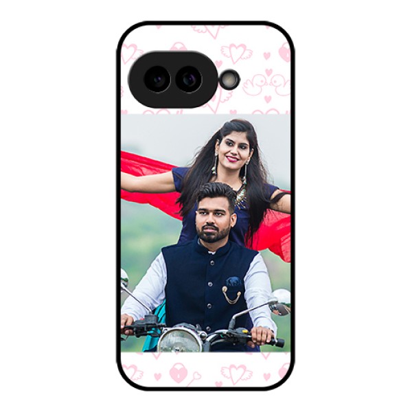 Pixel 9A 5G Custom Glass Phone Case - Pink Flying Heart Design
