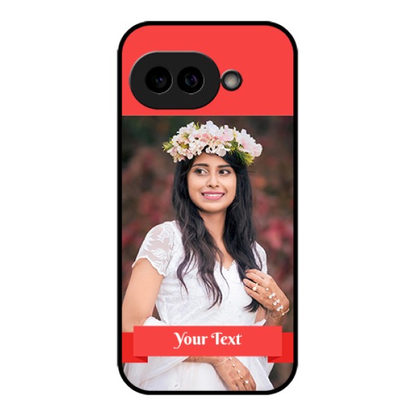 Pixel 9A 5G Custom Glass Phone Case - Simple Red Color Design
