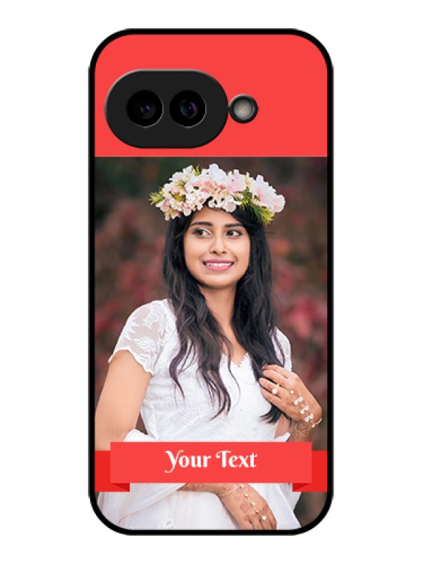 Custom Pixel 9A 5G Custom Glass Phone Case - Simple Red Color Design