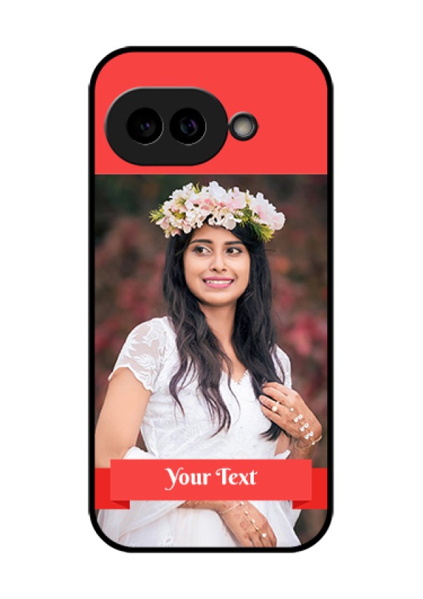 Pixel 9A 5G Custom Glass Phone Case - Simple Red Color Design