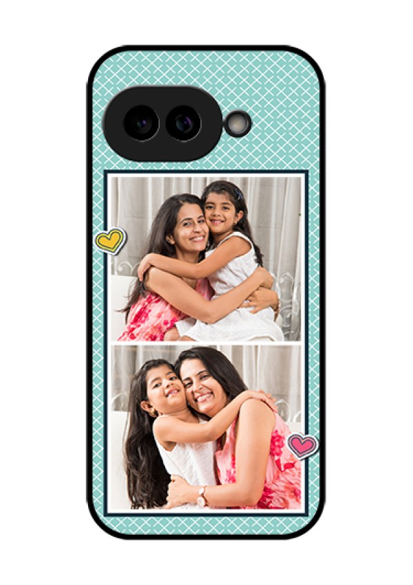 Pixel 9A 5G Custom Glass Phone Case - 2 Image Holder With Pattern Design